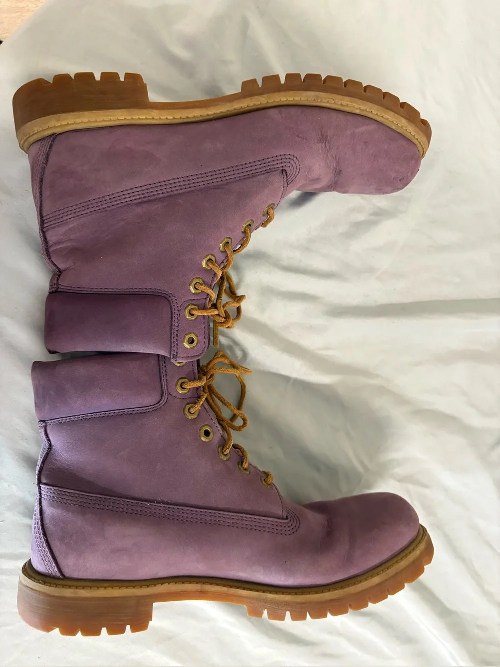 Timberland Premium 6-Inch Waterproof Boots in a Purple Nubuck